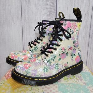 Dr. Martens 1460 Floral Mash Up Lace Up Boots, size US 5